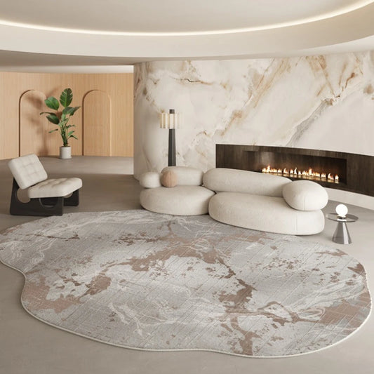 Irregular Plush Rug for Living Room