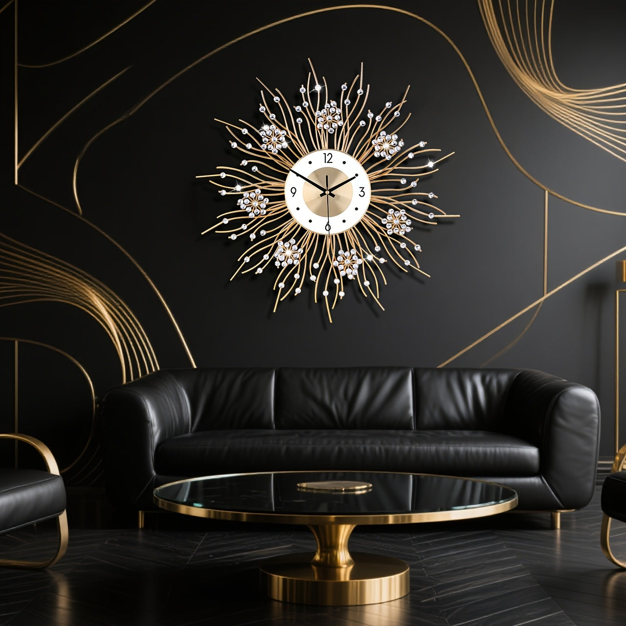 Nordic Minimalist Silent Wall Clock in Wrought Iron