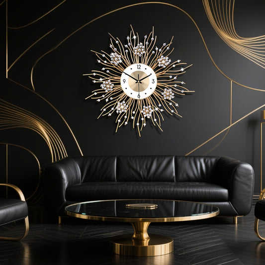 Nordic Minimalist Silent Wall Clock in Wrought Iron