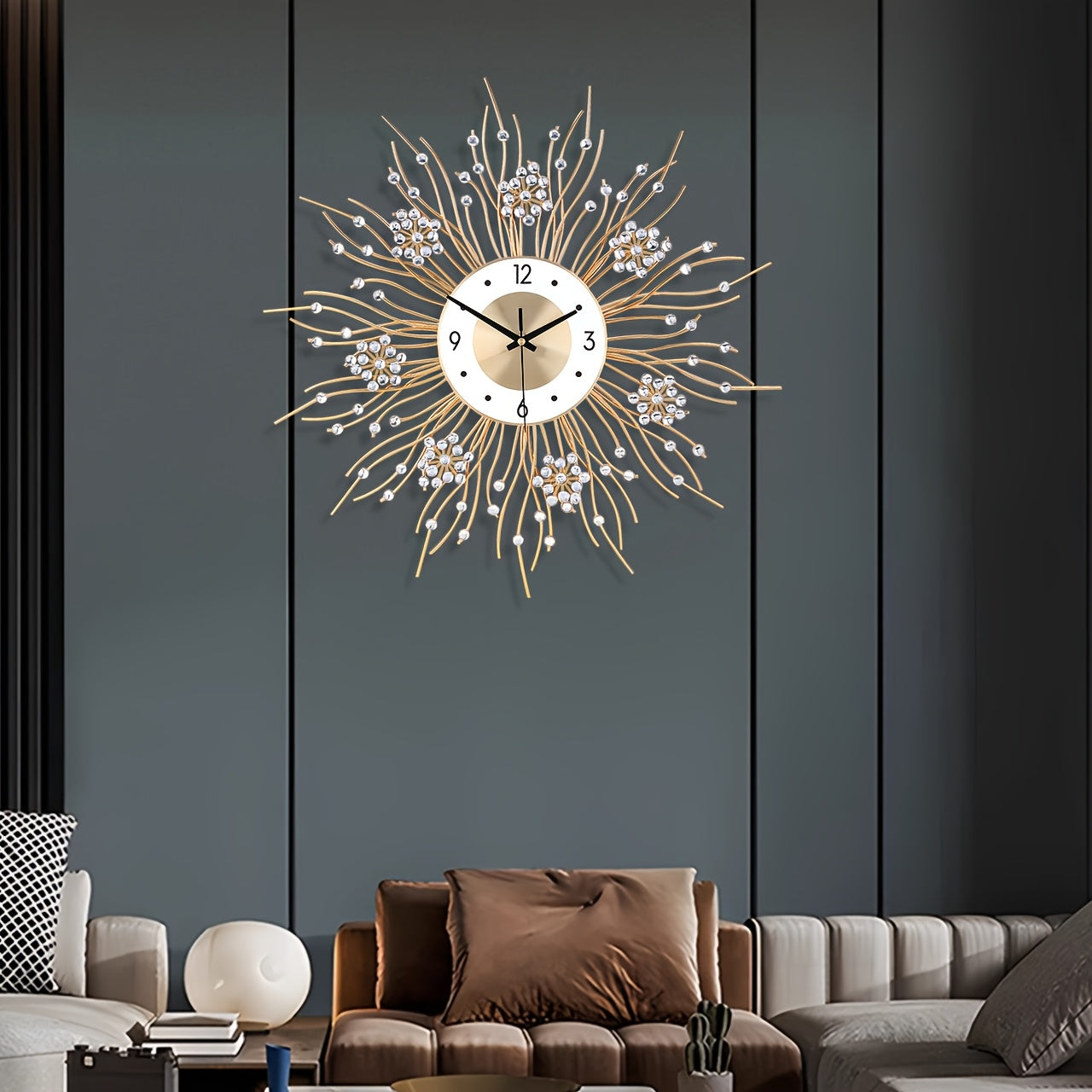 Nordic Minimalist Silent Wall Clock in Wrought Iron