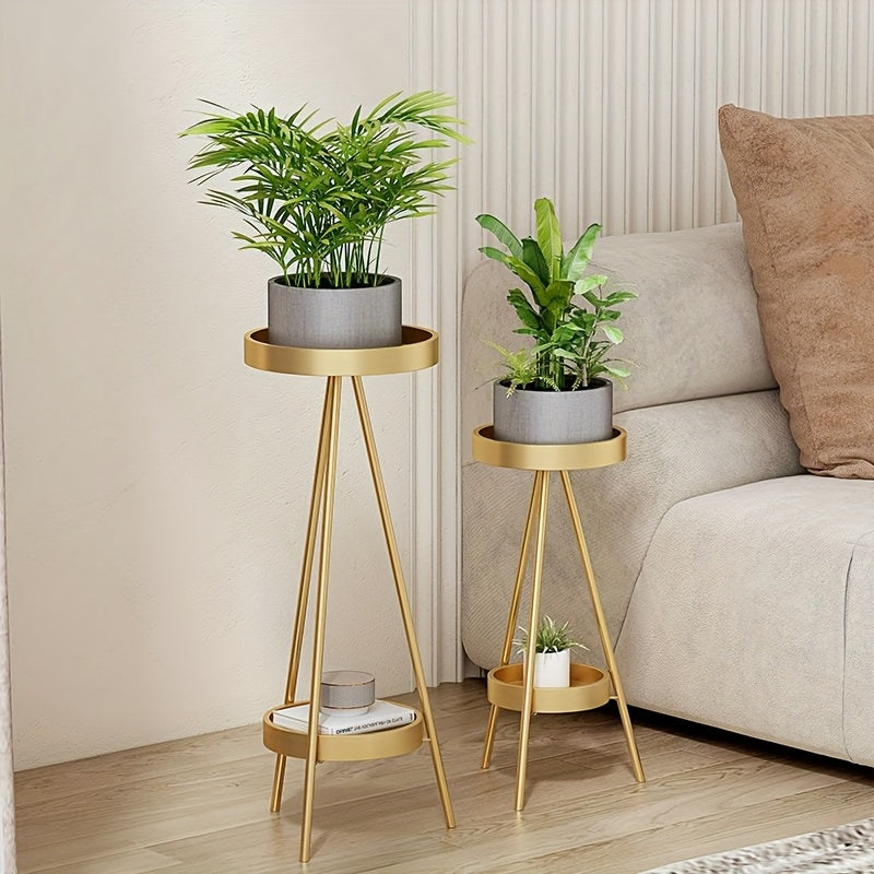 Nordic Geometric Plant Stand – Two-Tier Metal Structure