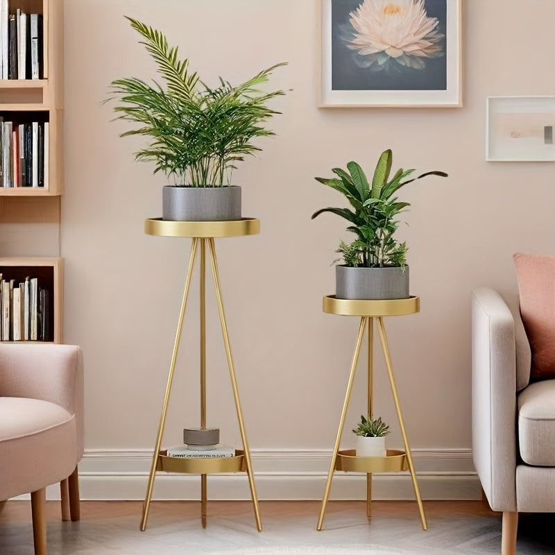 Nordic Geometric Plant Stand – Two-Tier Metal Structure
