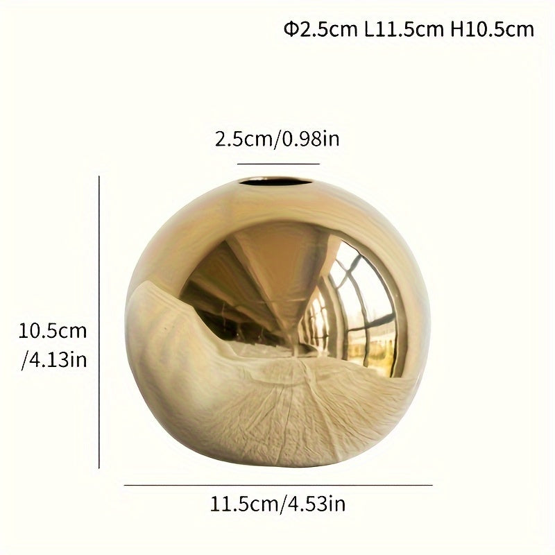 Round Electroplated Ceramic Vase