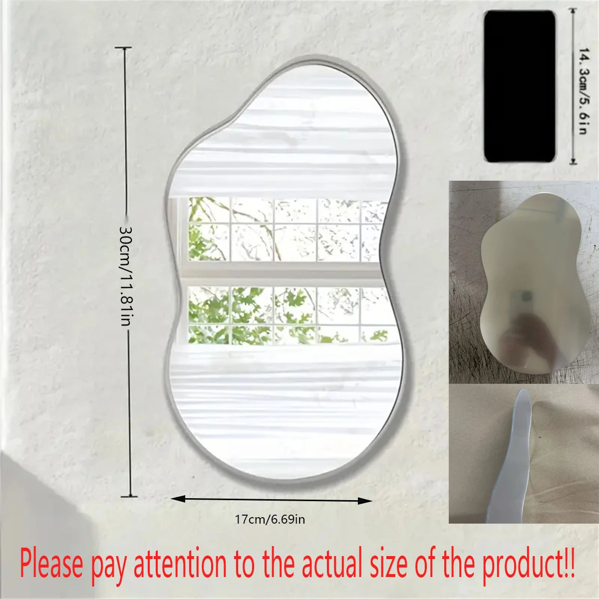 Irregular Wall Mirror – Cloud, Acrylic, Bedroom, Living Room and Bathroom, Modern Decor