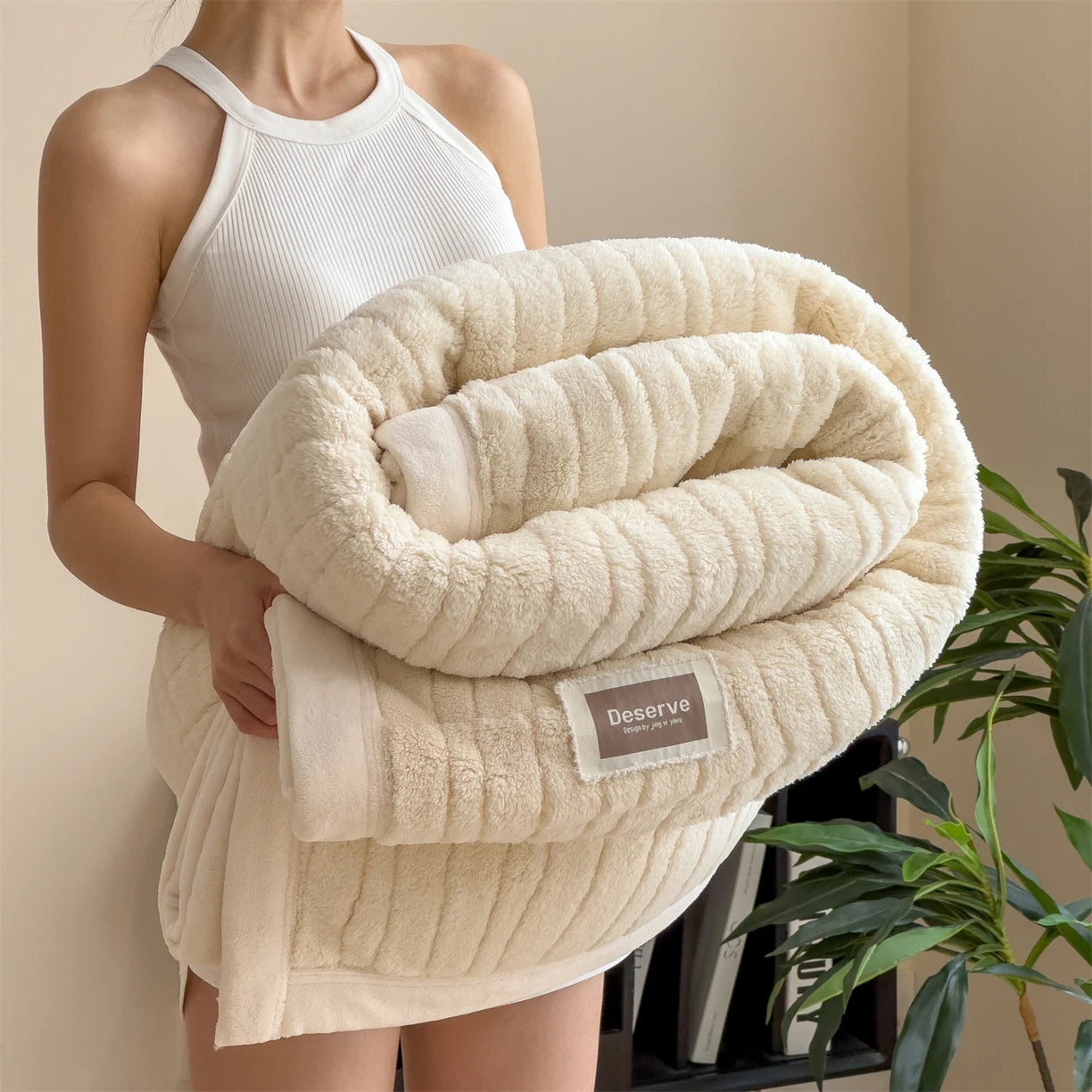 Luxury Double-Sided Wool Blanket – Thick and Warm