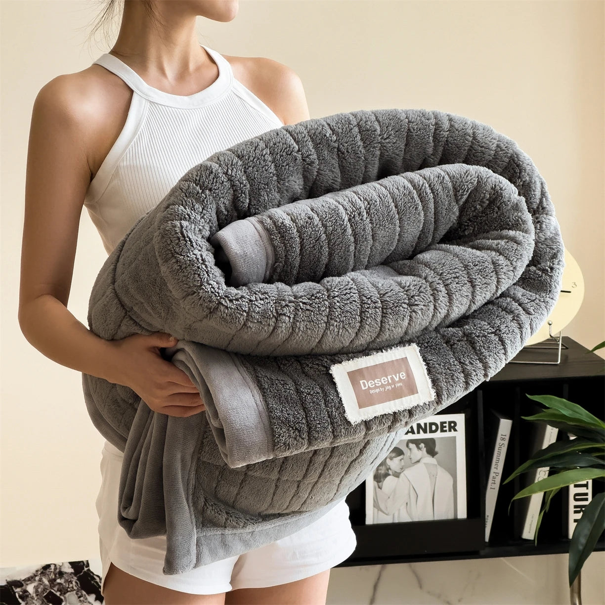 Luxury Double-Sided Wool Blanket – Thick and Warm