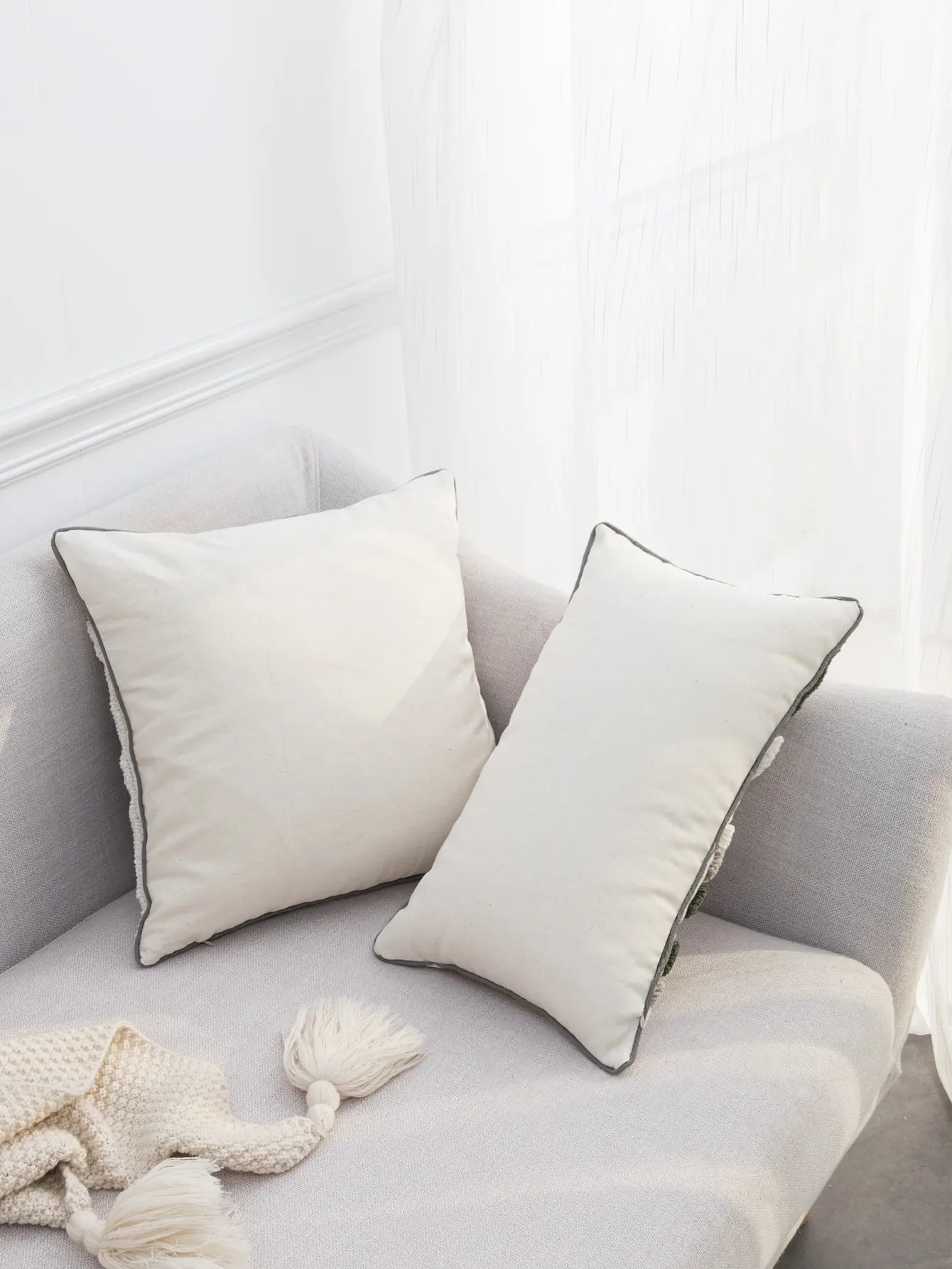 Black and White Geometric Boho Cushion Cover