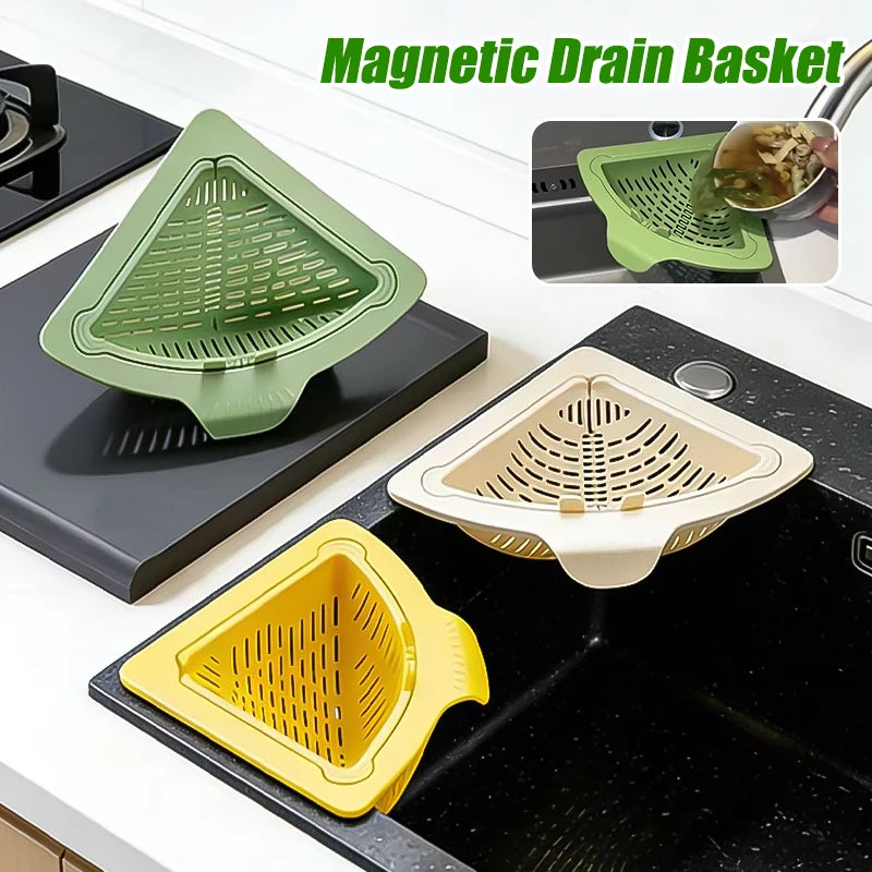 Magnetic Sink Basket with Triangular Drain