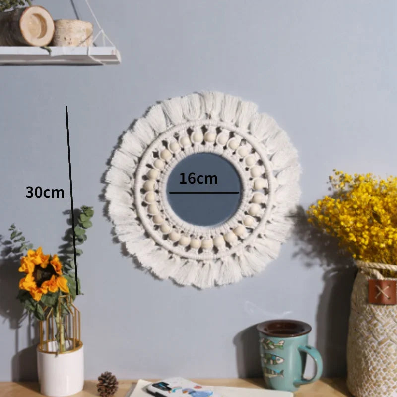 Boho Macrame Wall Mirror – Round Shape