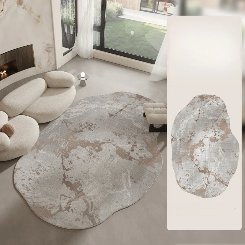 Irregular Plush Rug for Living Room
