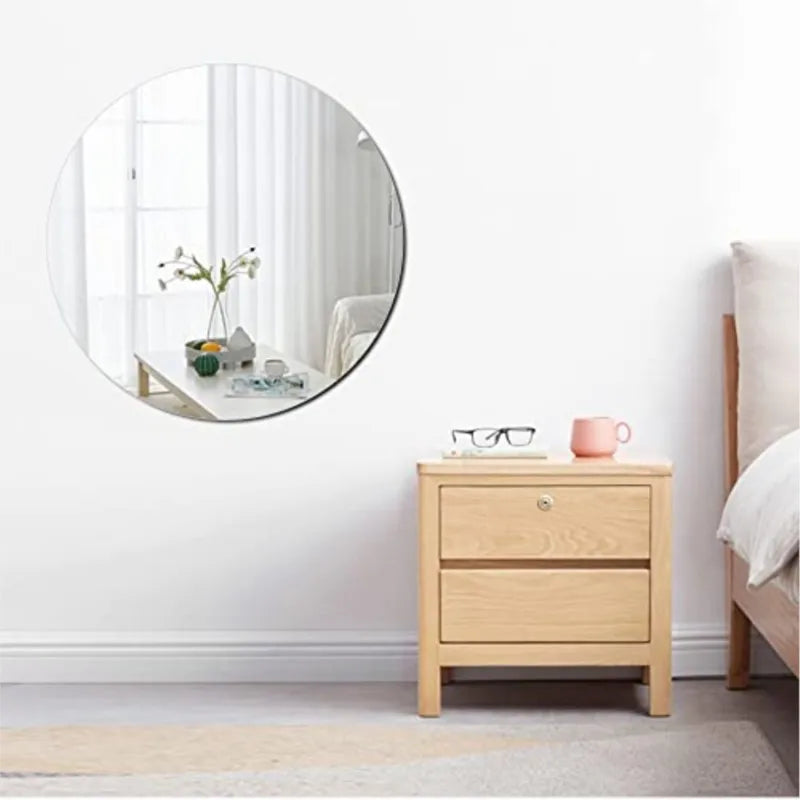 Round/Oval 3D Acrylic Adhesive Mirror – Bathroom and Wall