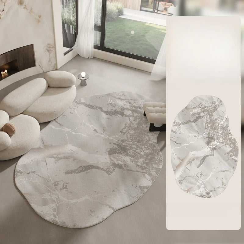 Irregular Plush Rug for Living Room