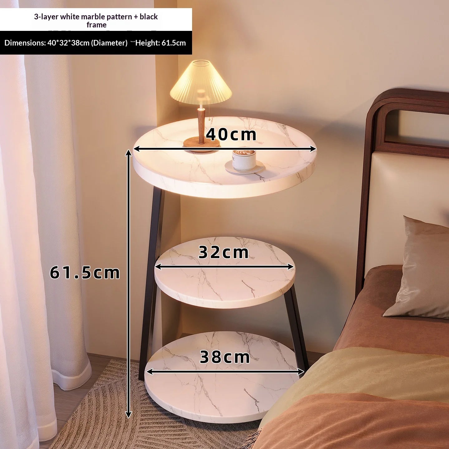 Modern Wooden Nightstand with 2 Drawers