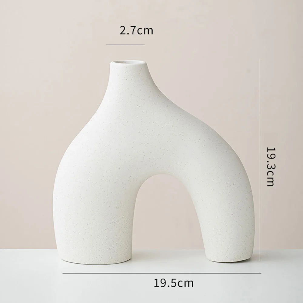 Set of White Ceramic Vases