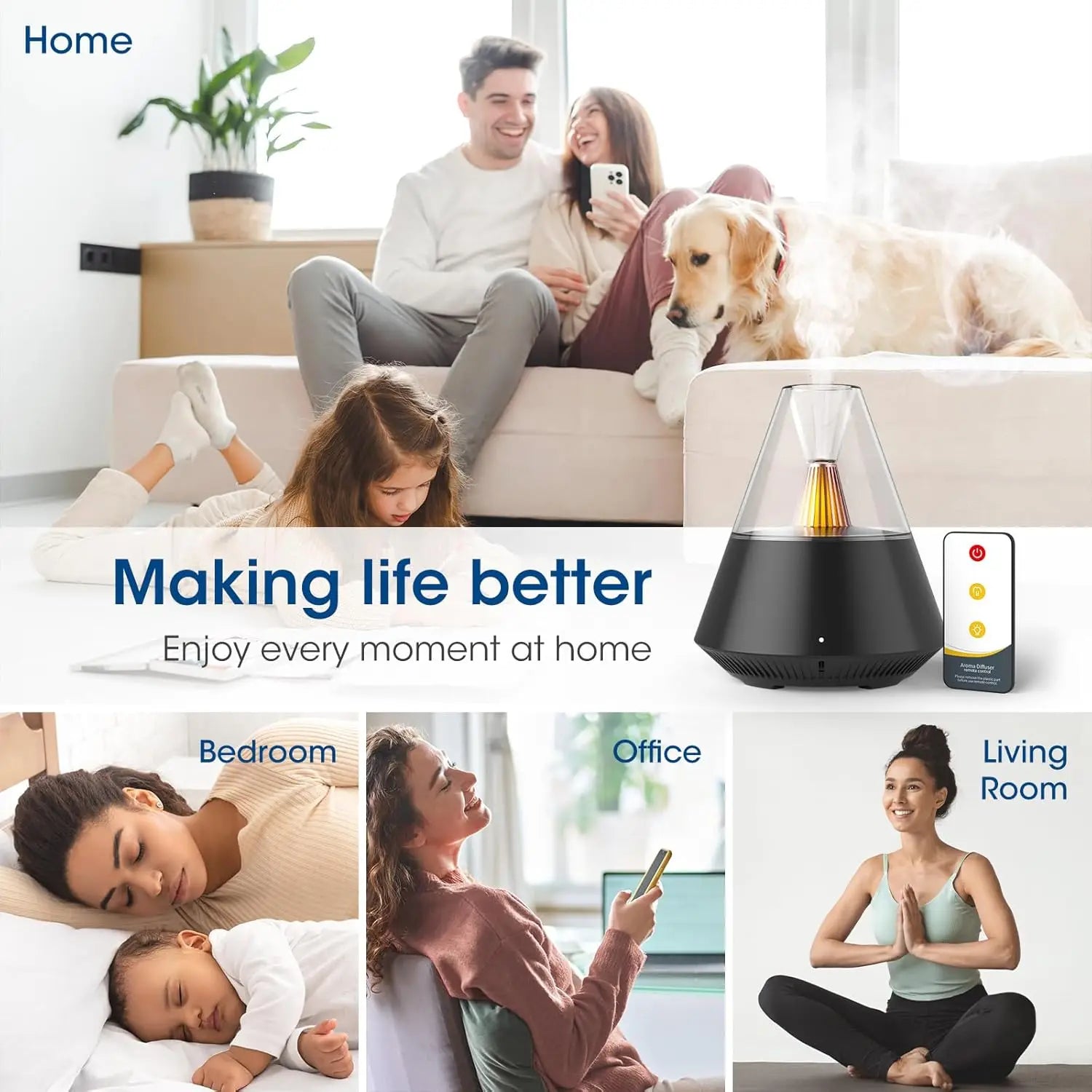 Premium Aroma Diffuser with Candle Light