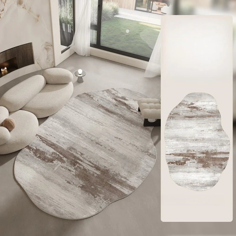 Irregular Plush Rug for Living Room