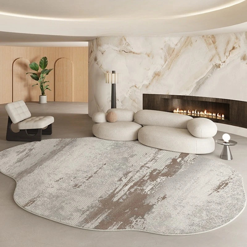 Irregular Plush Rug for Living Room