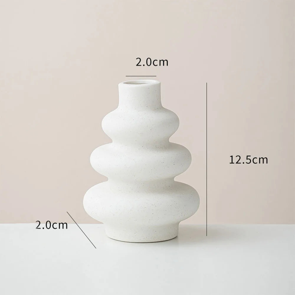 Set of White Ceramic Vases