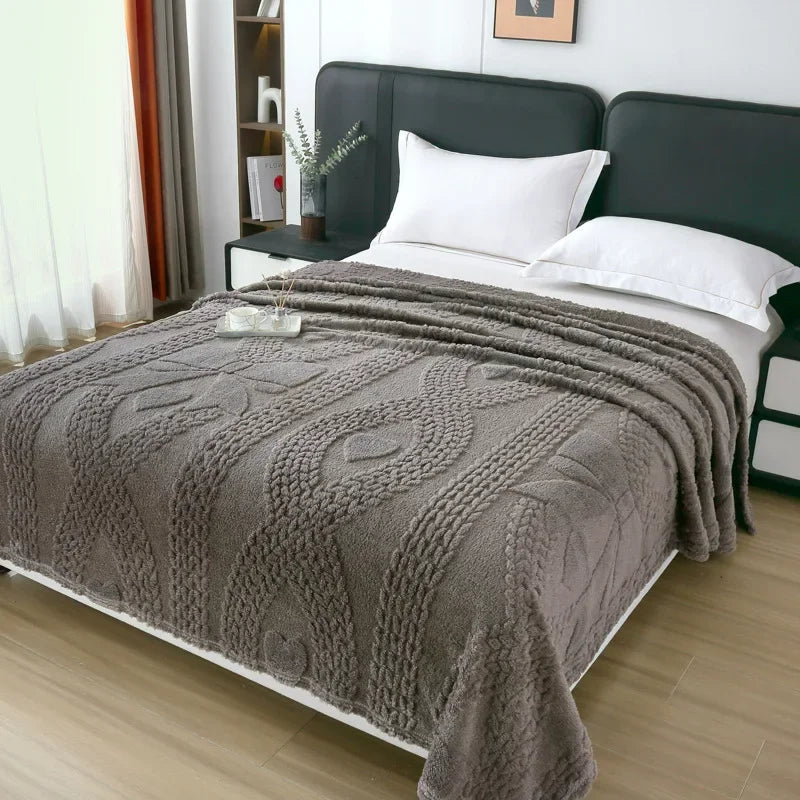 Luxury Double-Sided Jacquard Wool Blanket