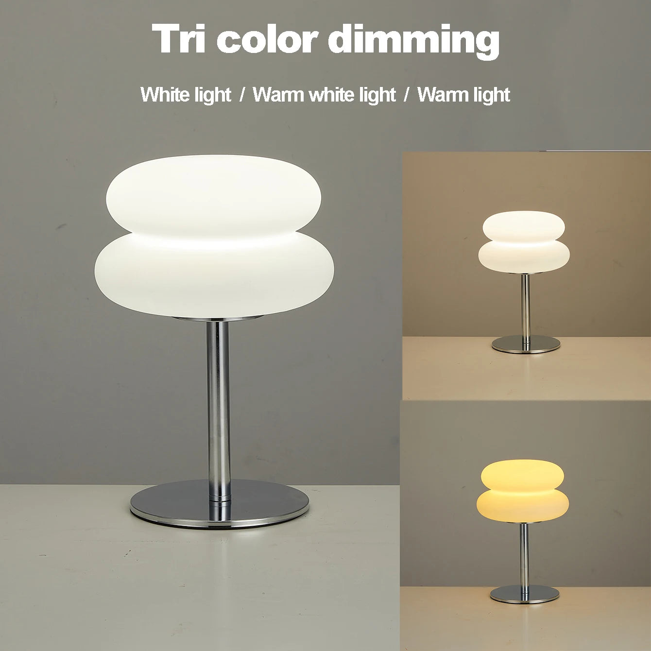 Tricolor USB Table Lamp – Dimmable for Bedroom and Living Room