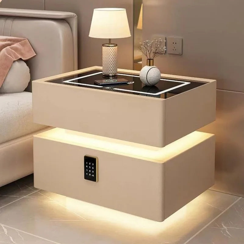 Smart Nightstand in Solid Wood