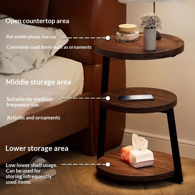 Modern Wooden Nightstand with 2 Drawers