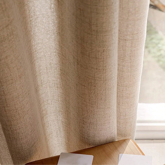 Japanese Style Curtain – Thick Linen, Semi-Blackout, Bedroom and Living Room, Modern Decor