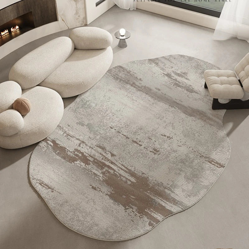 Irregular Plush Rug for Living Room