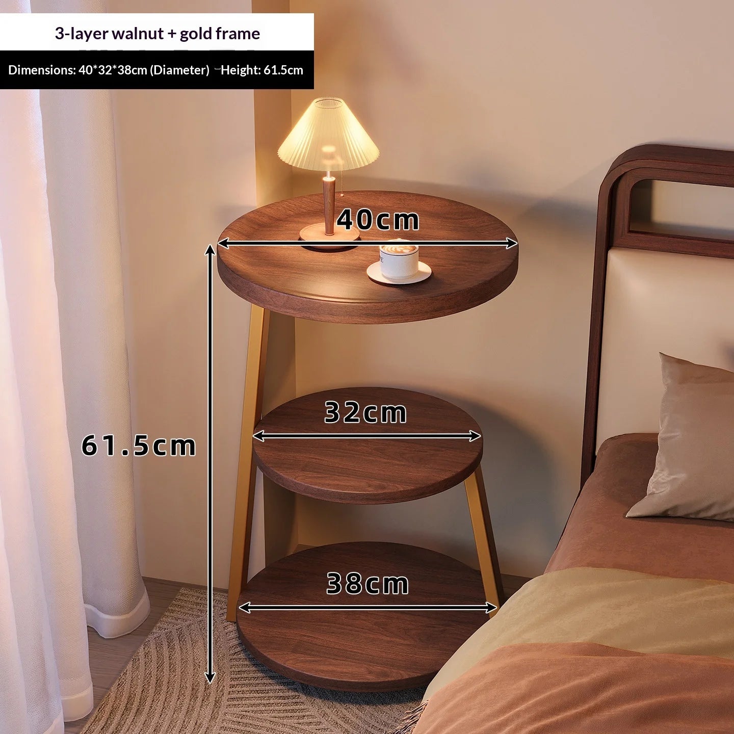 Modern Wooden Nightstand with 2 Drawers