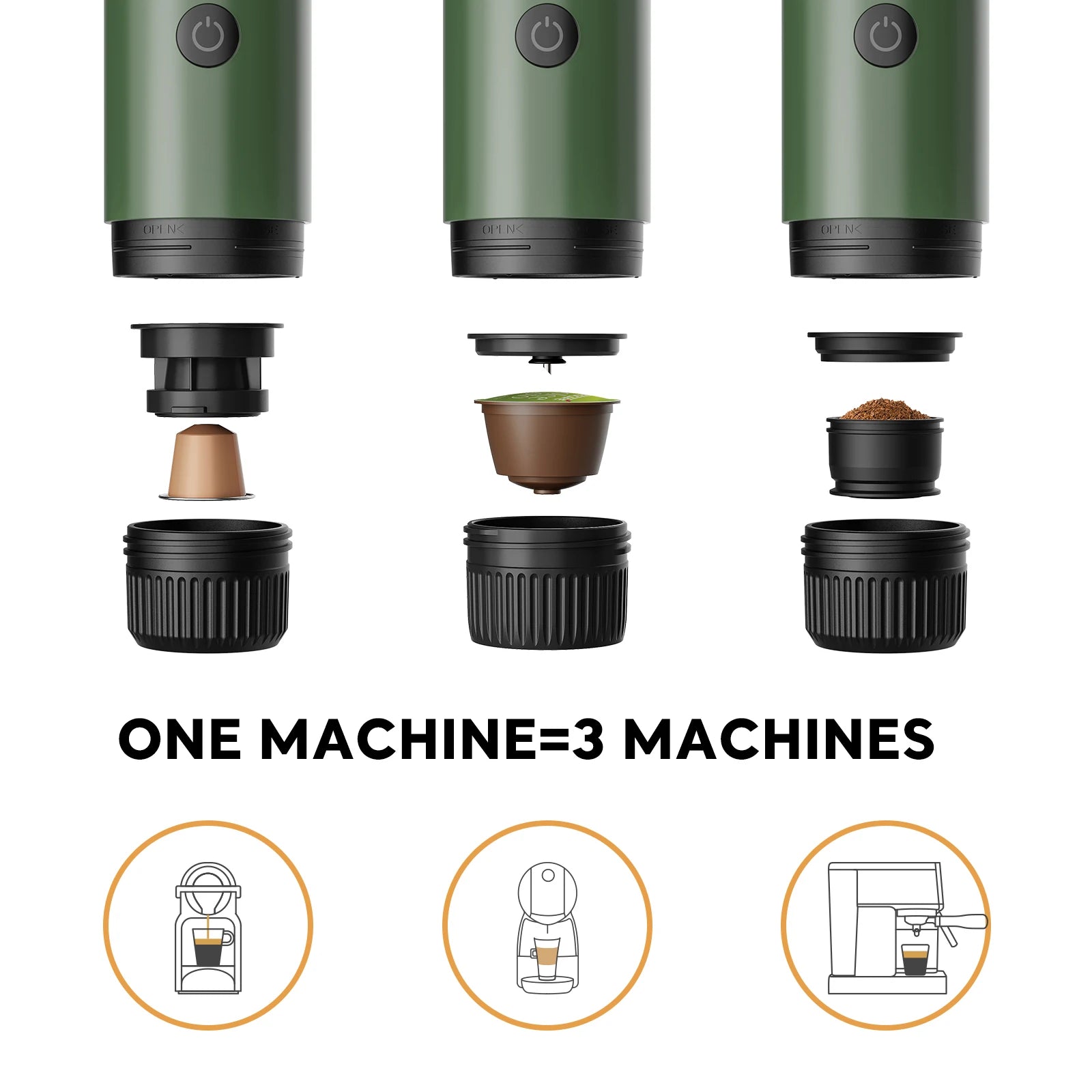 3-in-1 portable espresso machine