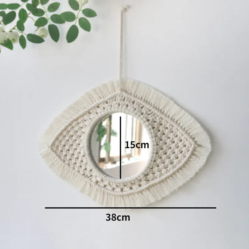 Boho Macrame Wall Mirror – Round Shape