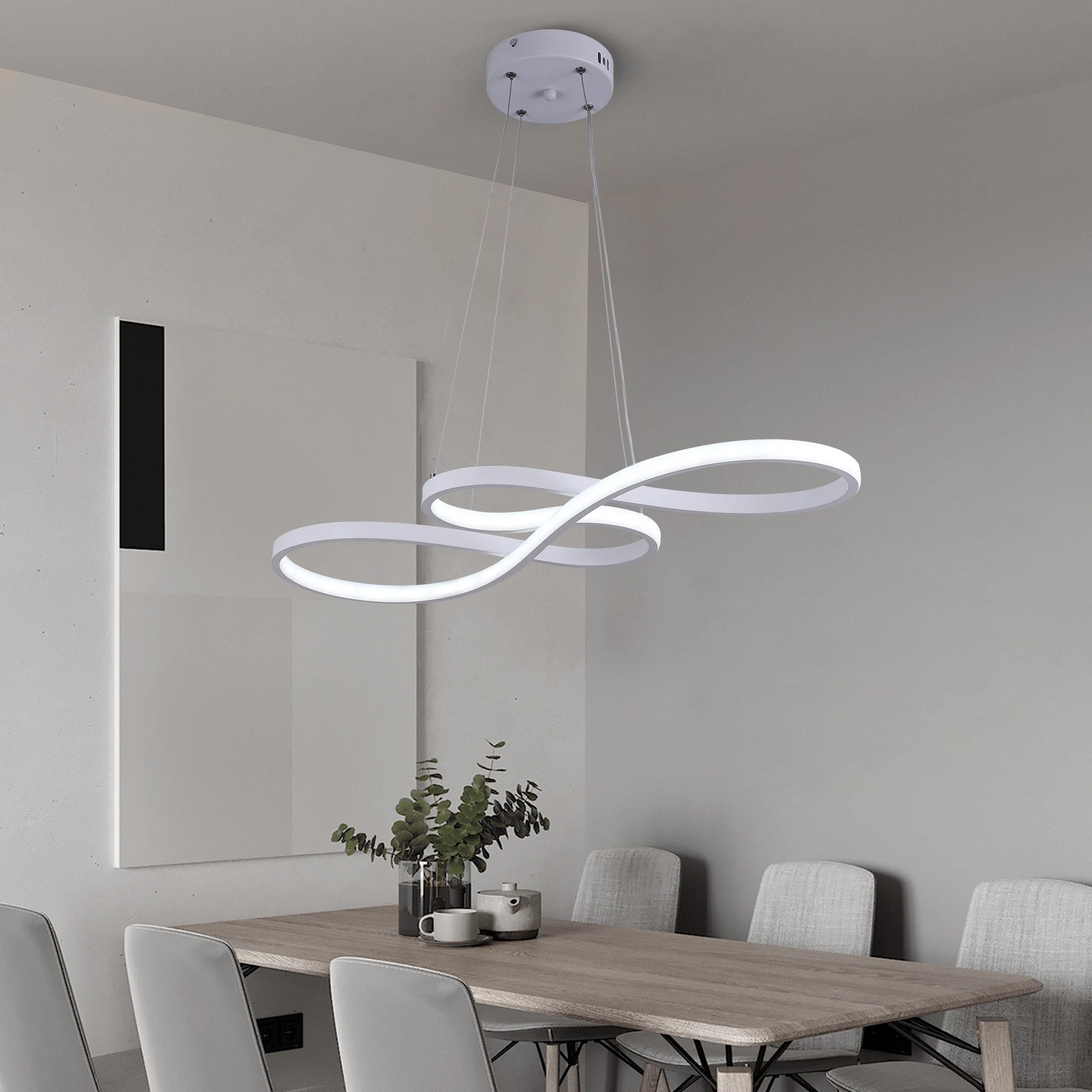 Nordic Minimalist Pendant Light – LED Acrylic, Modern Chandelier for Dining Room