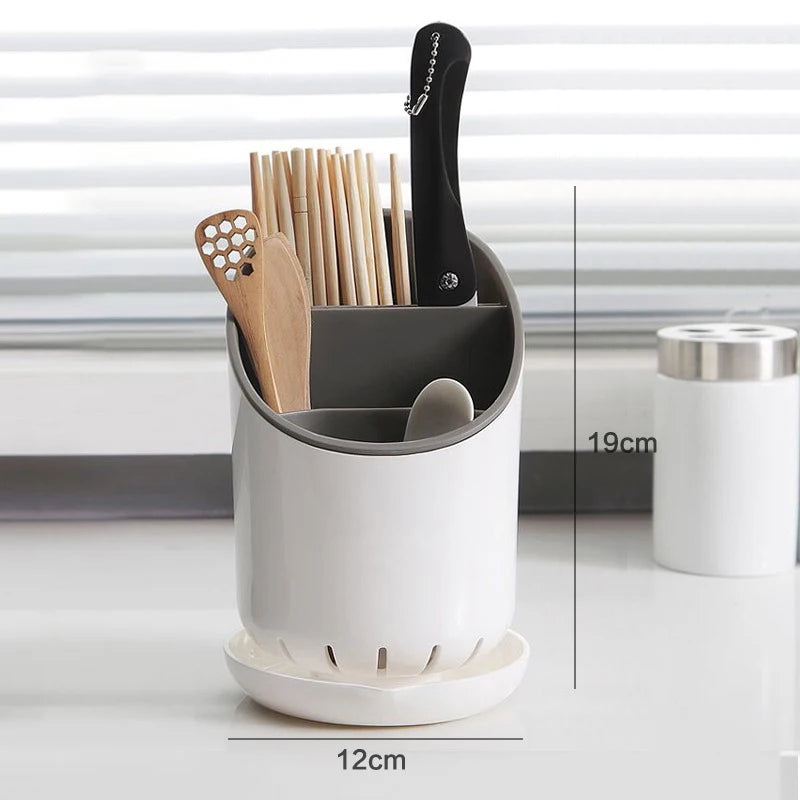 Storage Rack for Chopsticks and Utensils with Drainage