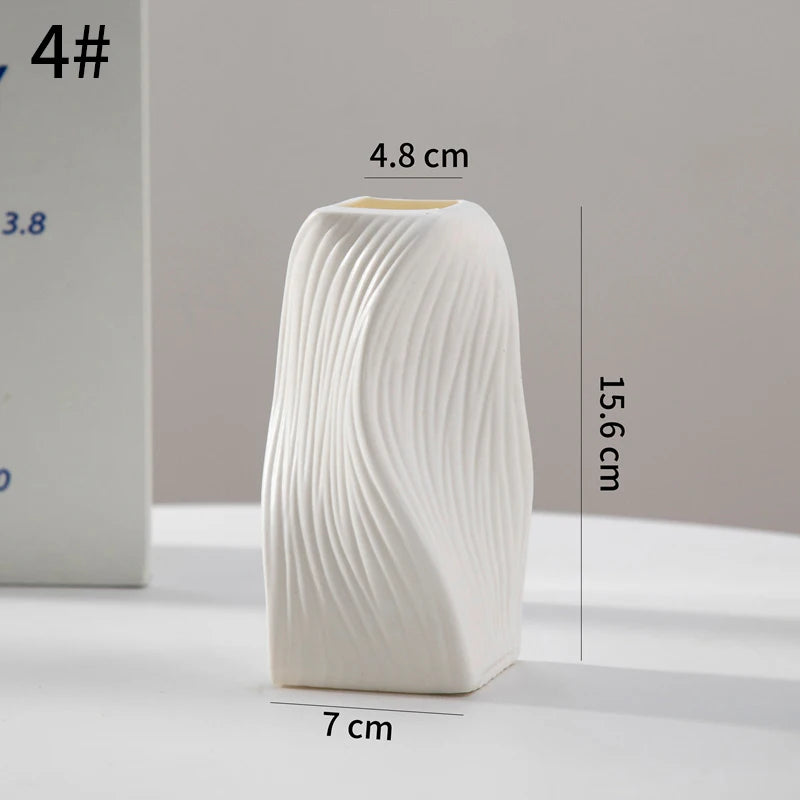 Decorative Plastic Flower Vase – Modern Style Black