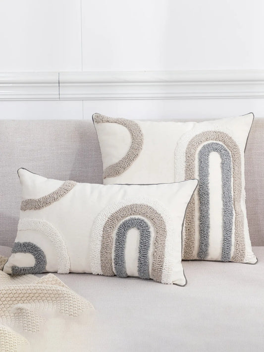 Black and White Geometric Boho Cushion Cover