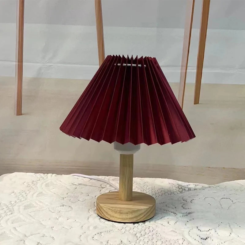 Nordic Foldable Pleated Table Lamp – USB Night Light for Bedroom