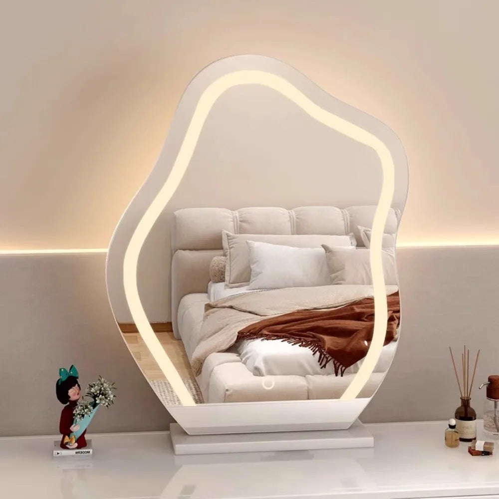 Irregular Decorative Mirror with LED Lighting – Asymmetrical Design