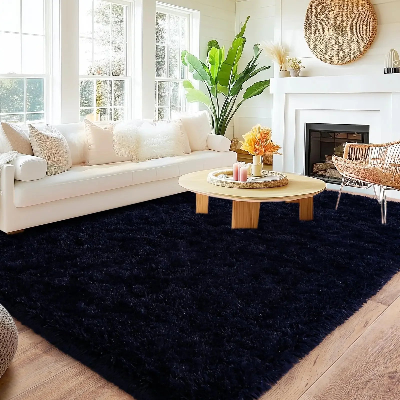 Modern Minimalist Rug – Coral Fleece, Living Room, Bedroom, Home Decor