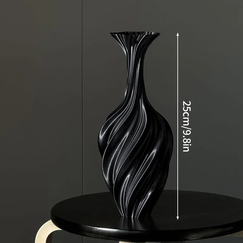 Decorative Plastic Flower Vase – Modern Style Black