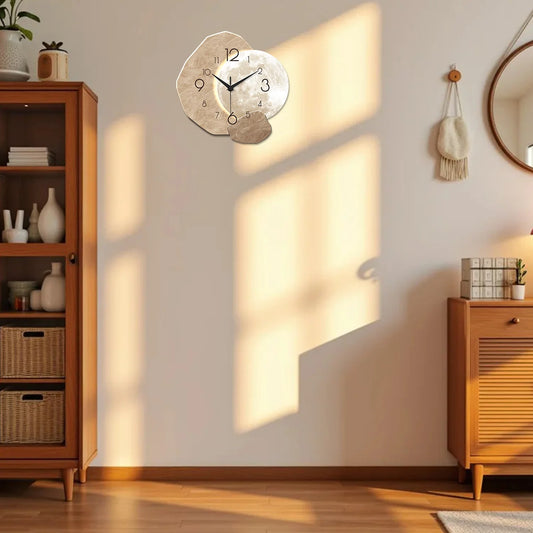 Silent Wooden Moon Wall Clock