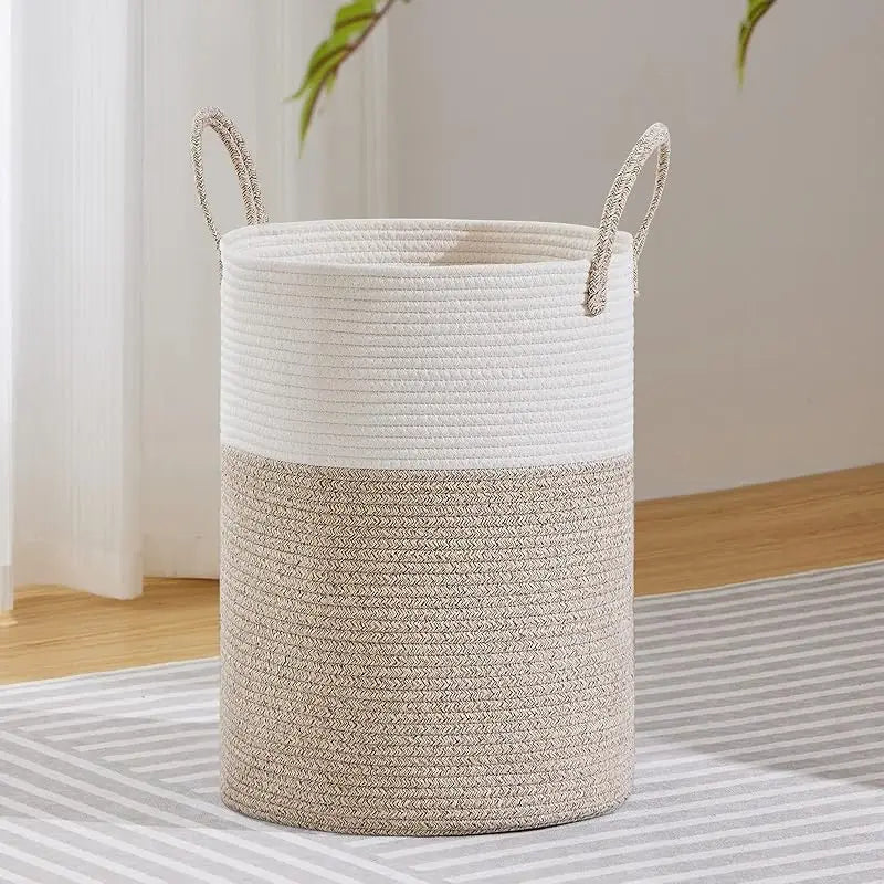 Large Storage Basket – Braided Rope, for Living Room, Bedroom and Bathroom, for Clothes, Toys and Blankets