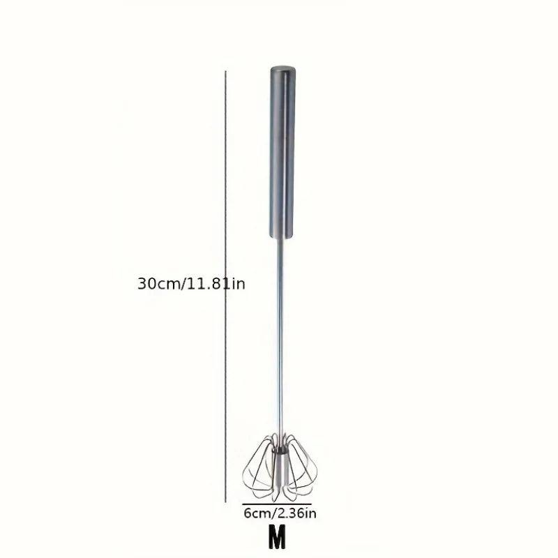 Semi-automatic stainless steel egg beater.