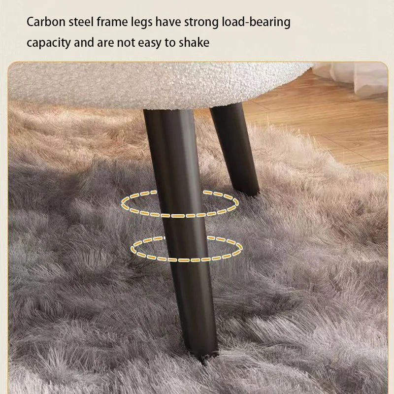 Luxury Nordic Lazy Sofa Chair – White Lambskin Fleece Fabric