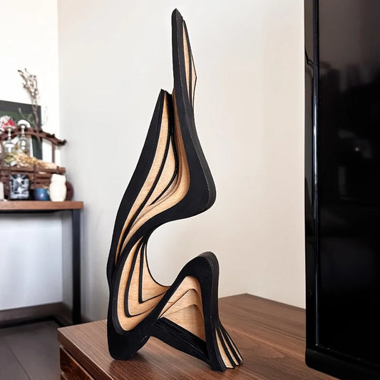 Minimalist Abstract Wooden Sculpture