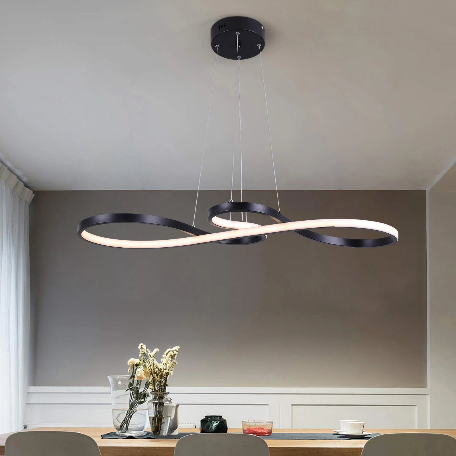 Nordic Minimalist Pendant Light – LED Acrylic, Modern Chandelier for Dining Room