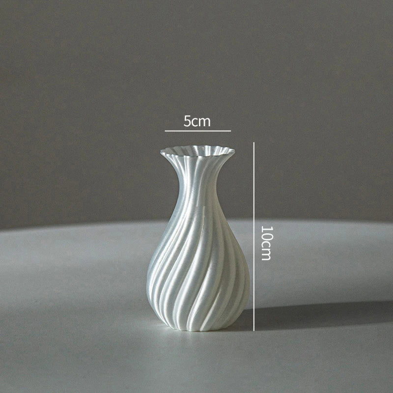 Decorative Plastic Flower Vase – Modern Style Black