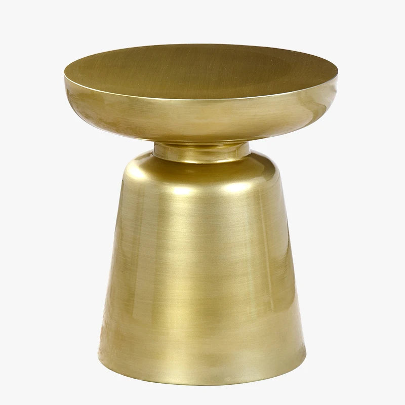Nordic Round Side Table in Bronze Metal