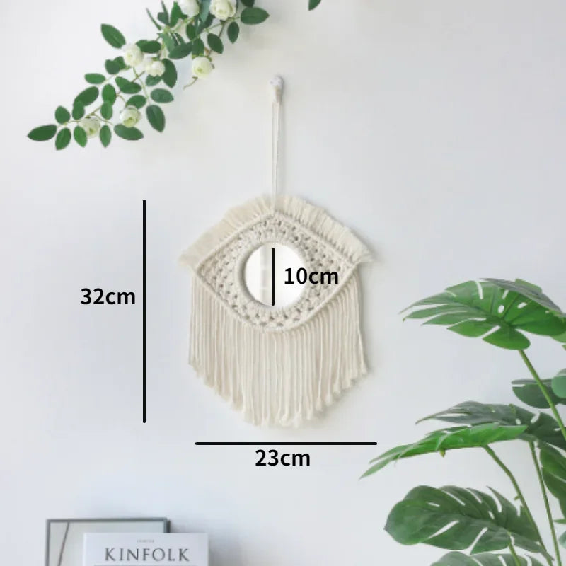 Boho Macrame Wall Mirror – Round Shape