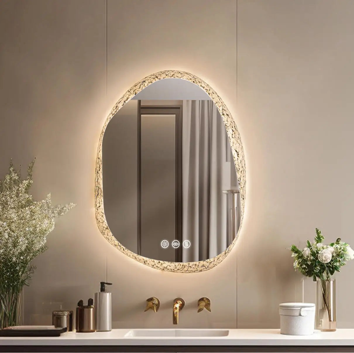 LED Bathroom Mirror – Anti-fog, Backlit, 3 Colors, Clear Glass