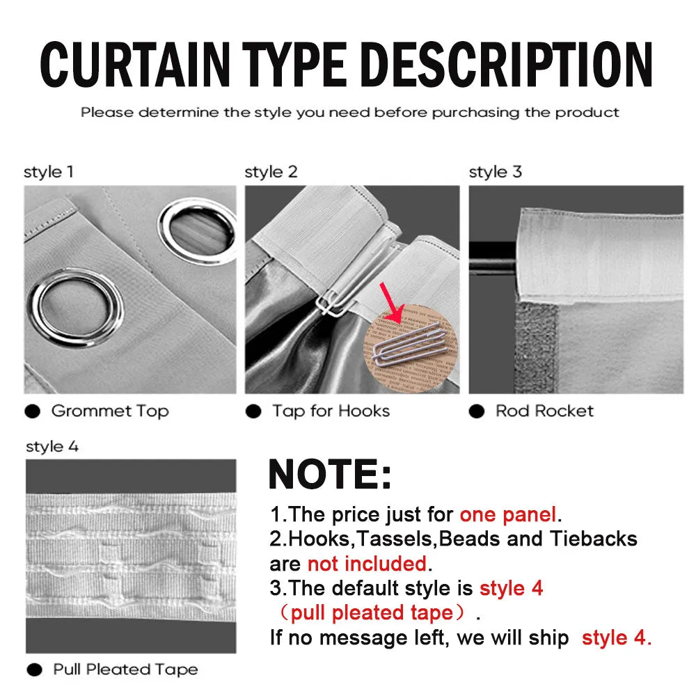 Blackout Curtain – 100% Polyester, Solid Color, Living Room and Bedroom, Home and Hotel Decor